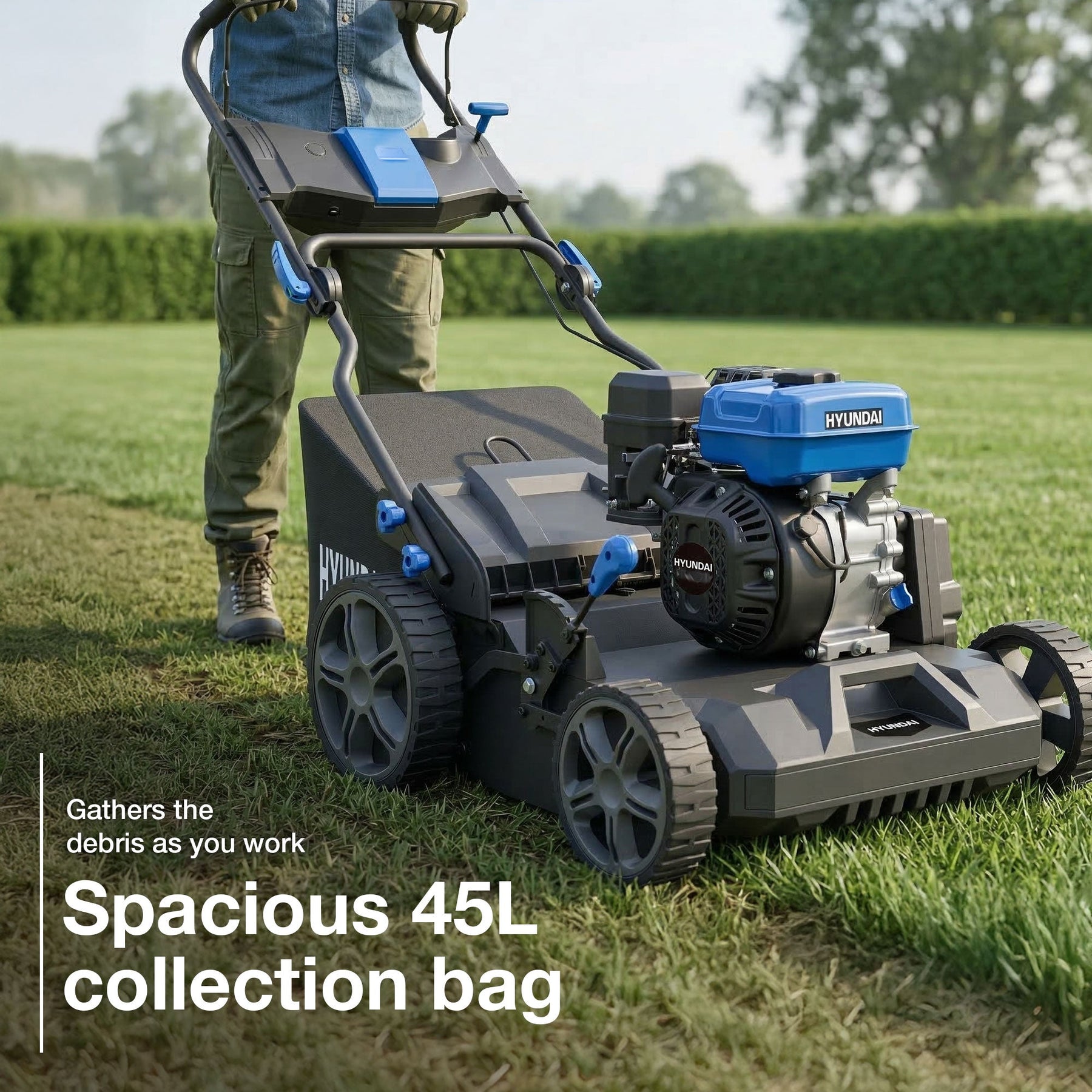 Hyundai 44cm / 17" Petrol Scarifier, Recoil Start, 223cc | HYSC225X
