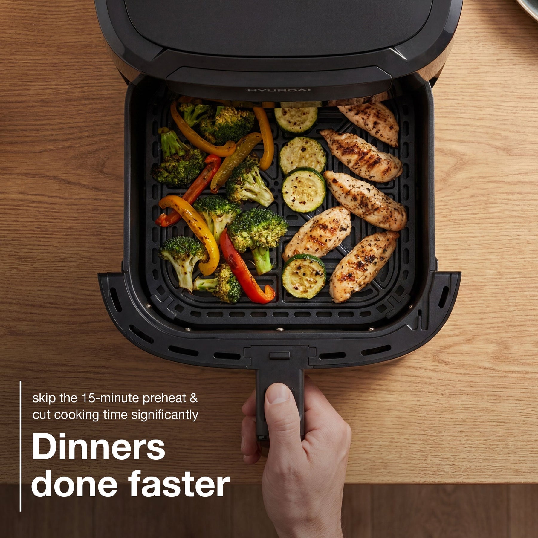 HYUNDAI 5L Digital Air Fryer, 8 Preset Programmes, 1500W | HYAF5001DB
