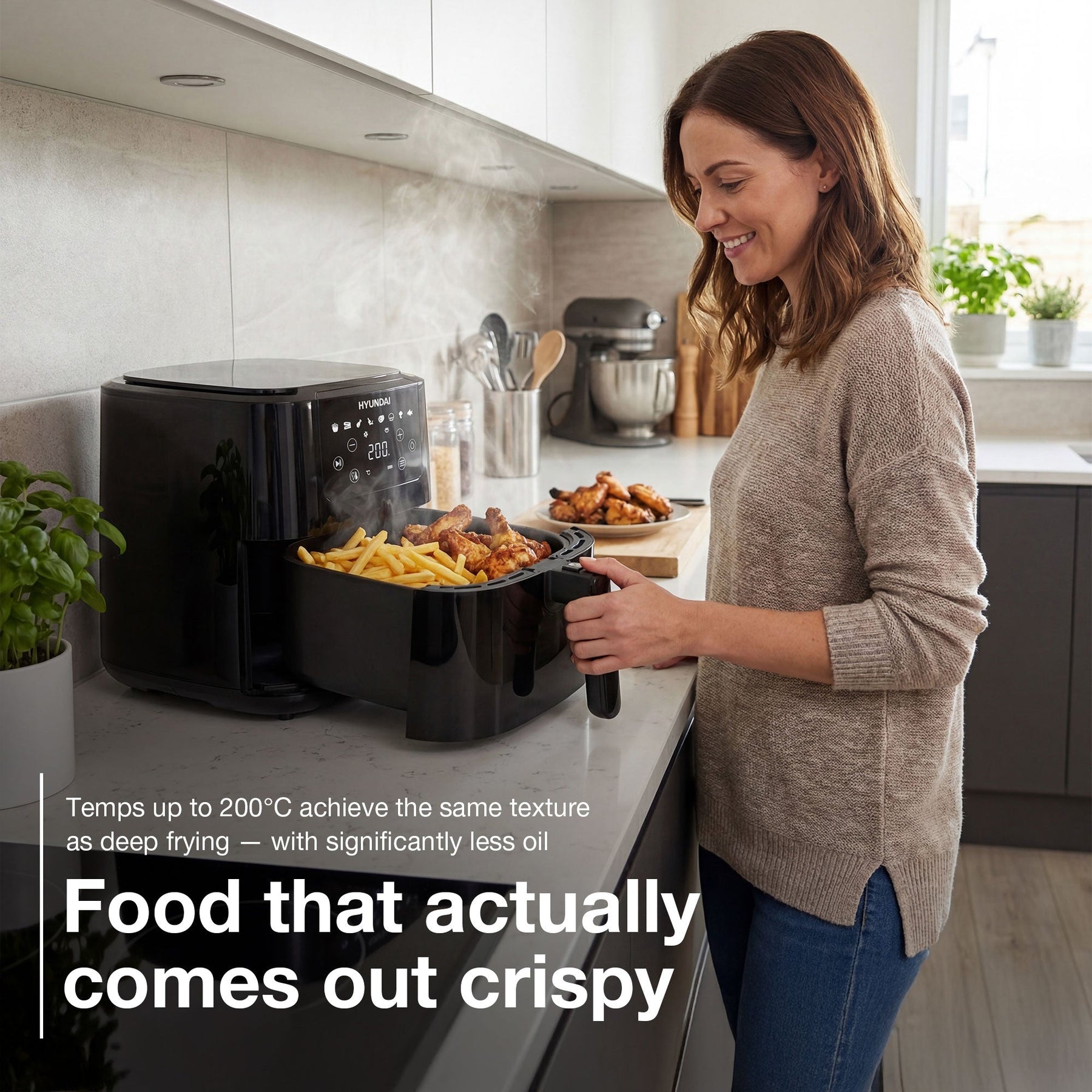 HYUNDAI 5L Digital Air Fryer, 8 Preset Programmes, 1500W | HYAF5001DB