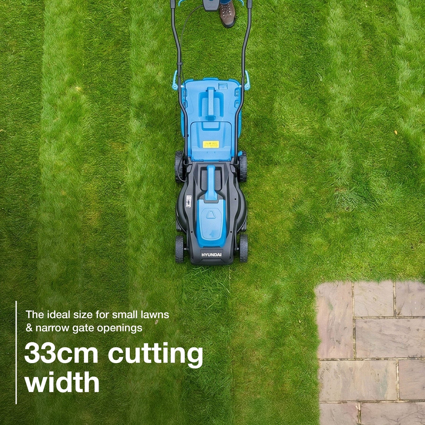 Hyundai 33cm / 13" 20V Brushless Cordless Lawnmower, 32L Collection Bag | HY20CLM33