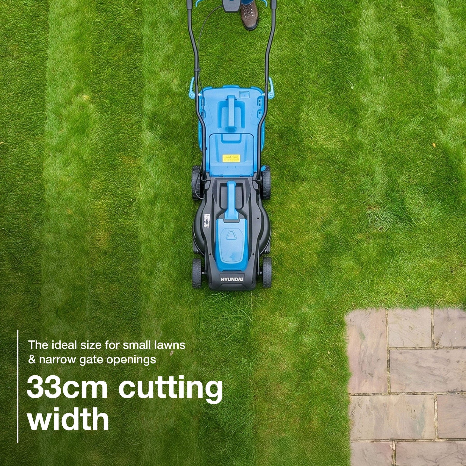 Hyundai 33cm / 13" 20V Brushless Cordless Lawnmower, 32L Collection Bag | HY20CLM33