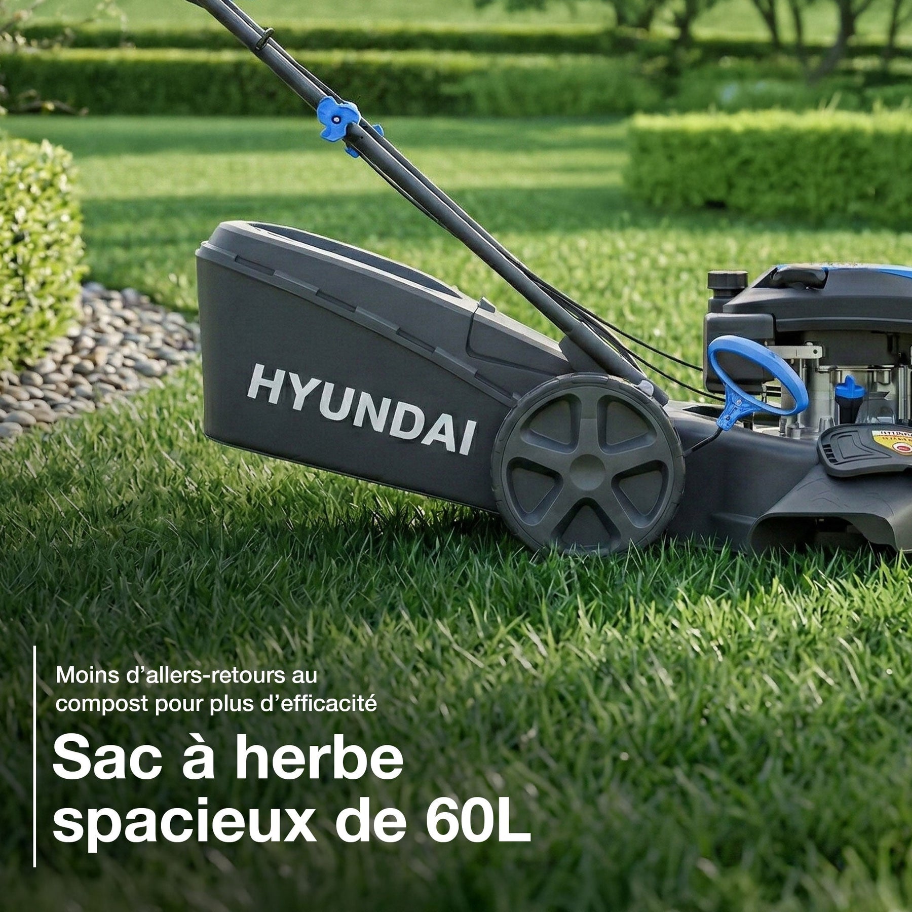 Hyundai Tondeuse à Gazon Autotractée à Essence 46cm, Démarrage Électrique, 139cc | HYM18150SPEX-EU