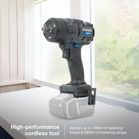 Hyundai 20V Cordless ½’’ Impact Wrench, 700Nm High-Torque with Friction Ring, 20V 4AH Battery & Charger | IW20X-700+BI20-4+C20-2
