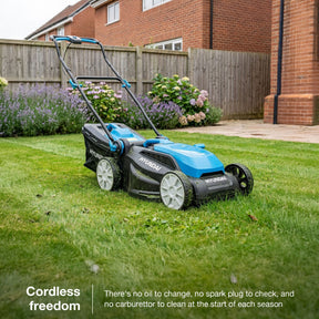 Hyundai 38cm / 15" 40V (2x20V) Brushless Cordless Lawnmower, 36L Bag | HY40CLM38