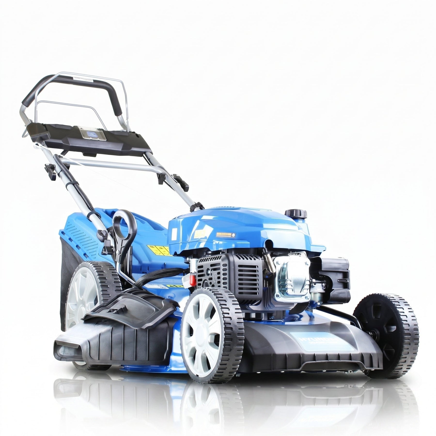 Hyundai 21'' / 53cm 224cc 4-in-1 Electric-Start Self-Propelled Petrol Lawnmower, Mulch, Rear & Side Discharge, Hose Connector | HYM530SPEX