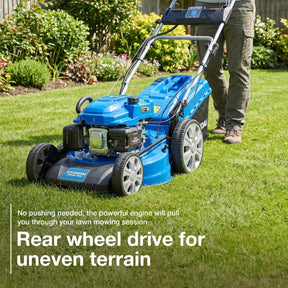 Hyundai 21'' / 53cm 224cc 4-in-1 Electric-Start Self-Propelled Petrol Lawnmower, Mulch, Rear & Side Discharge, Hose Connector | HYM530SPEX