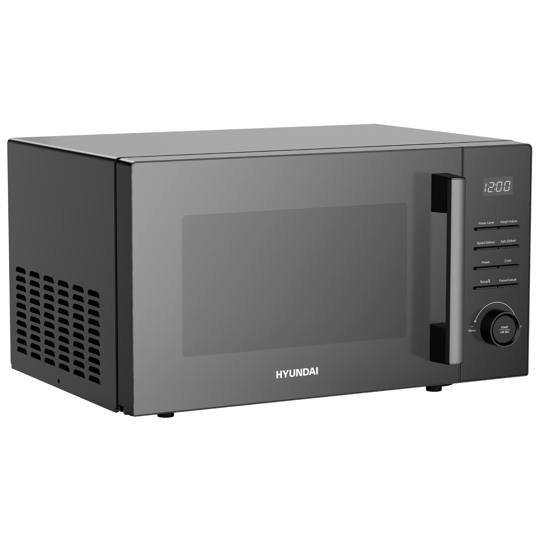 Hyundai 900W 23L Black Digital Microwave, Mirror-Effect Glass Door, Stainless Steel Interior | HYMW90023DB