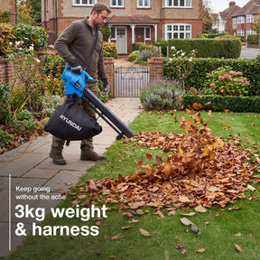 Hyundai 3000W Electric Leaf Blower & Vacuum, 3-in-1, 34L Collection Bag | HYBV3000E3