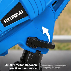 Hyundai 3000W Electric Leaf Blower & Vacuum, 3-in-1, 34L Collection Bag | HYBV3000E3