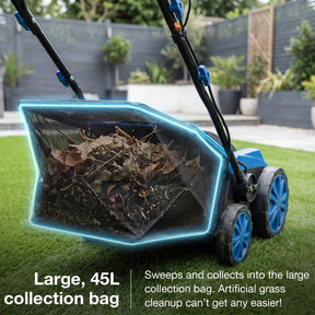 Hyundai 1600W 15'' 38cm Artificial Grass Sweeper Multi-use Brush 45L Collection Bag| HYSW1600E