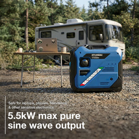 Hyundai 5.5kW / 5500W Inverter Generator, Electric Start, Pure Sine Wave | HY6250SEi