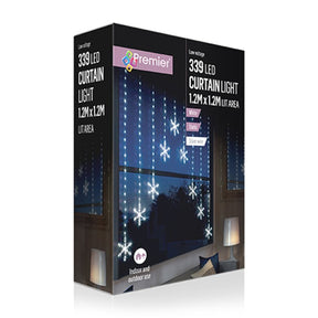 Premier 1.2x1.2m Pin Wire Snowflake V Lights - White