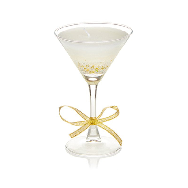 Martini Glass Candle With Gold Star