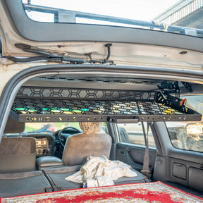 Drop Down Parcel Shelf to suit Toyota Land Cruiser 100 Series (Inward Facing Handles)