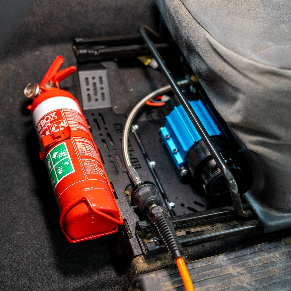 Under Seat Compressor & Fire Extinguisher Mount For Suzuki Jimny JB74