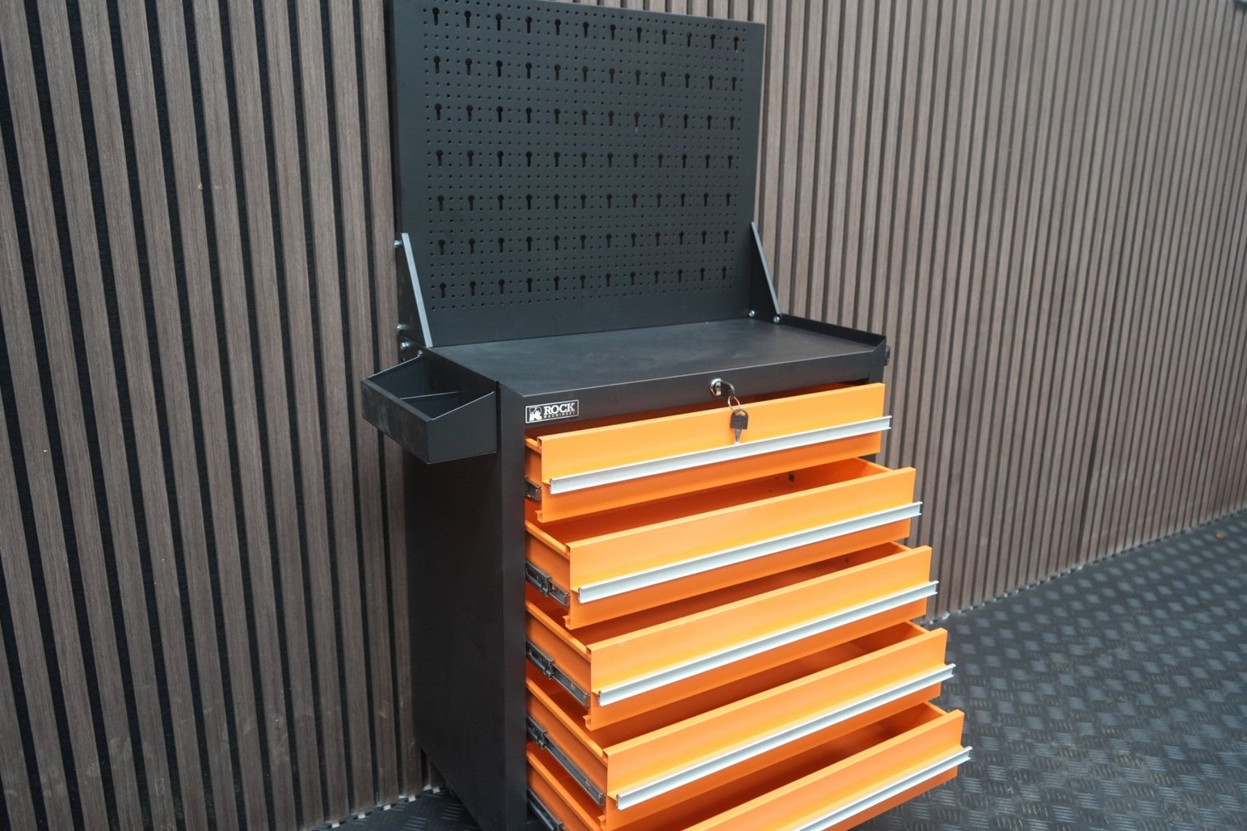 Rock RT-083 24" Steel tool chest with 4 drawers and backboard
