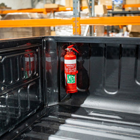 Vertical Tub Fire Extinguisher Bracket + 1kg Fire Extinguisher | Toyota Hilux N80