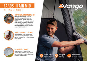 Vango Faros III Air Mid Drive Away Awning 215 to 255cm