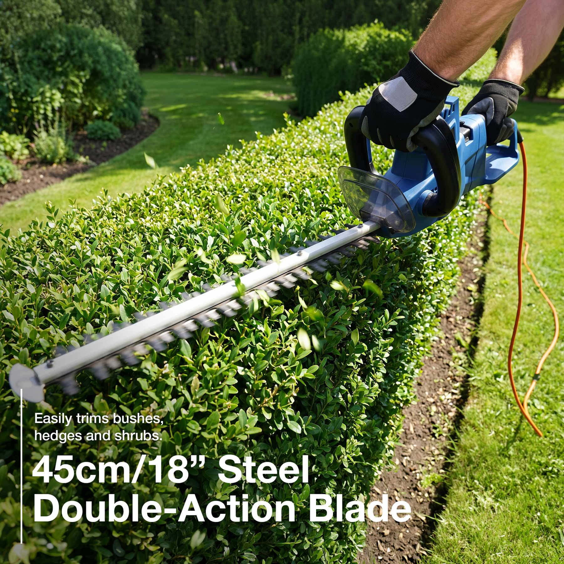 Hyundai 550W 450mm Long Reach Corded Electric Pole Hedge Trimmer/Pruner | HYPHT550E