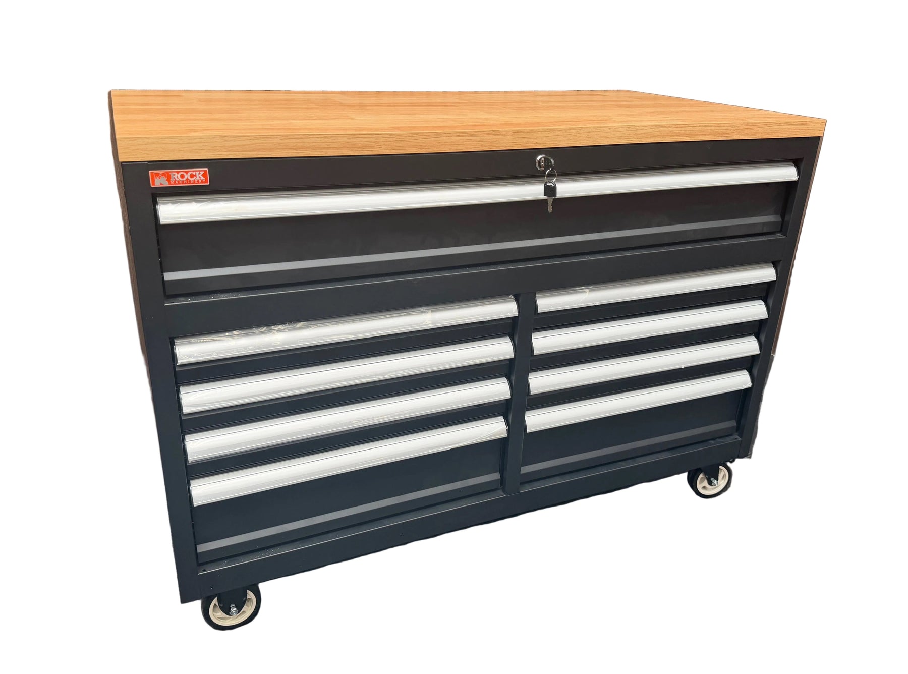 Rock RT-043 Steel 47" Tool chest with wooden top and drawers
