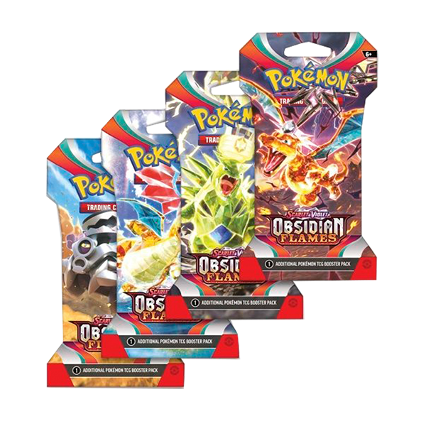 Obsidian Flames Sleeved Booster Pack Art Bundle [Set of 4]