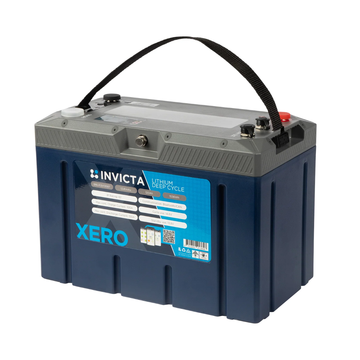 Invicta Xero 12V 120Ah Lithium Battery (Bluetooth)