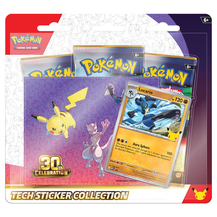 Pokémon TCG: 30th Celebration Tech Sticker Collection - Alolan Exeggutor or Lucario