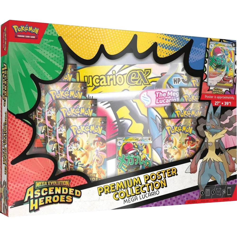 Pokemon Ascended Heroes Premium Poster Collection Mega Lucario ex