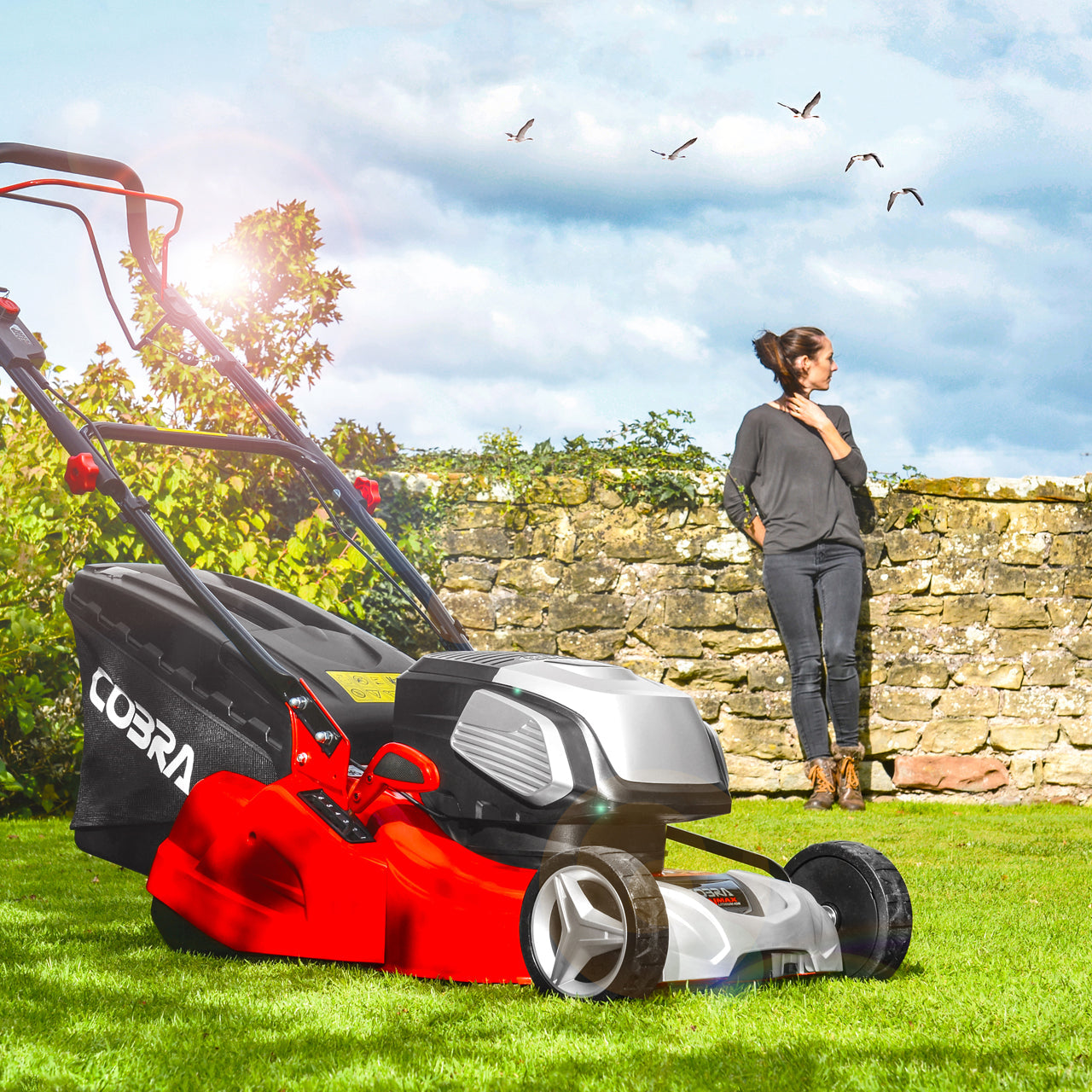 Cobra RM43SP80V 17" Twin 40v Li-Ion Lawnmower with Roller