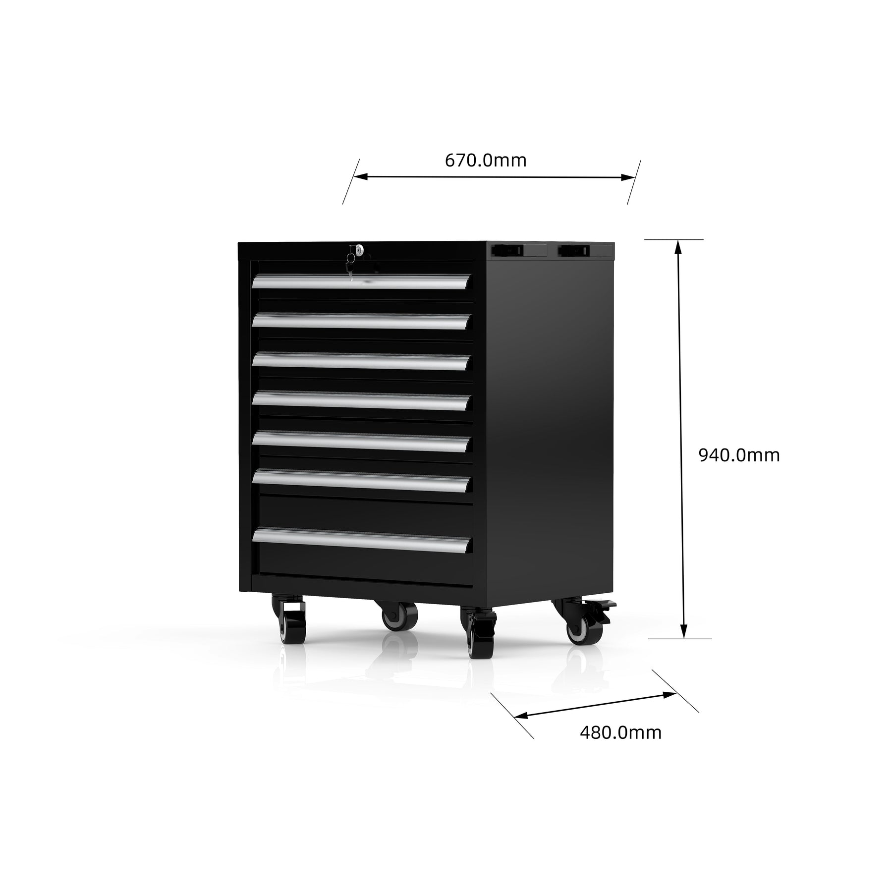 Rock RT-013 26" Steel Tool chest with 7 drawers