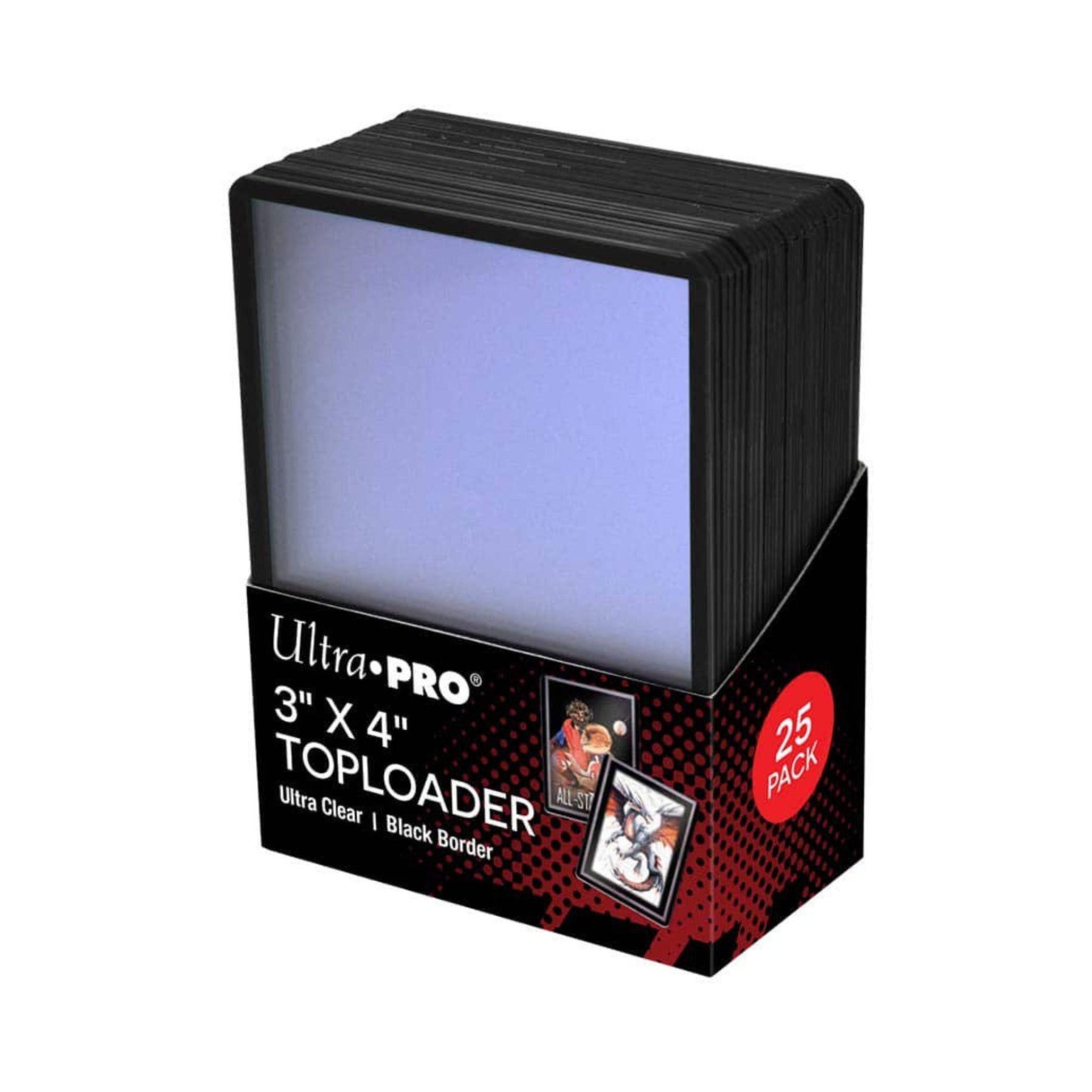 Ultra PRO 3" x 4" Black Border Toploader for Standard Size Trading Cards, Rigid Protective Card Holders, Premium Display & Storage, 25 Count (PREORDER - Release Date August 2026)