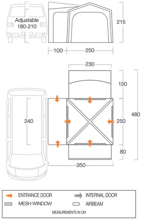 Vango Versos Air Low Drive-Away Awning 2024 (180-210cm)