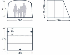 Kampa Waypoint Air Low Driveaway Awning - 2026
