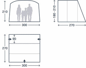 Kampa Waypoint Poled Low Driveaway Awning - 2026