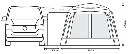 Outdoor Revolution Cayman Air High 255cm - 305cm Drive Away Awning 2026 Model