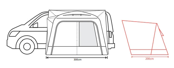 Outdoor Revolution Cayman Air High 255cm - 305cm Drive Away Awning 2026 Model