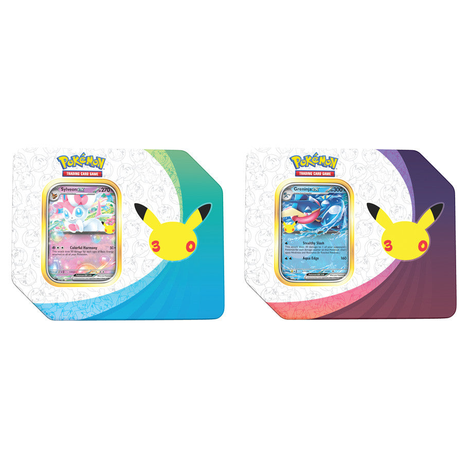 Pokémon TCG: 30th Celebration ex Tin - Sylveon ex or Greninja ex
