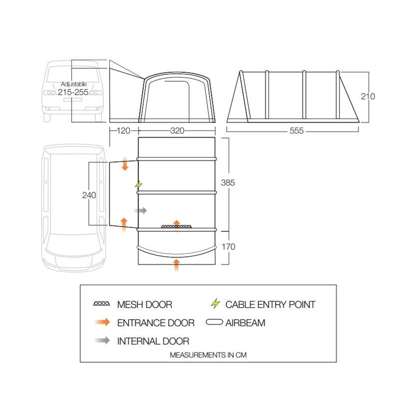 Vango Galli CC II Air Mid Drive Away Awning 24/25 model