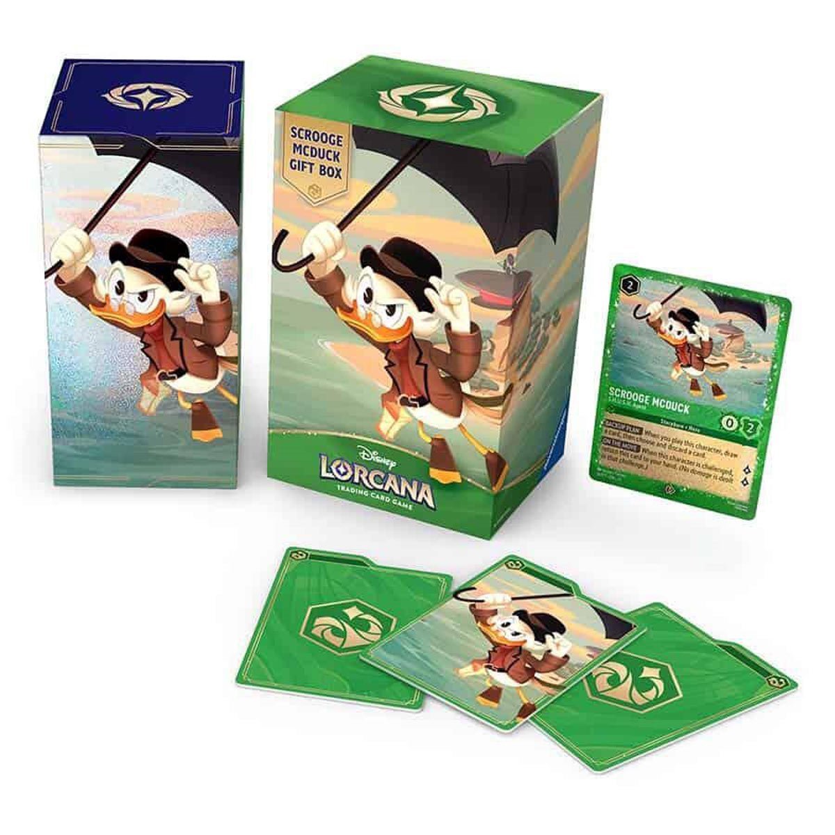 Disney Lorcana Set 11 Winterspell Scrooge McDuck Gift Set with Exclusive Foil Promo Card, Booster Packs & Storage Box for 250 Sleeved Cards, Disney Lorcana TCG Collectible Trading Card Game (PRE-ORDER)