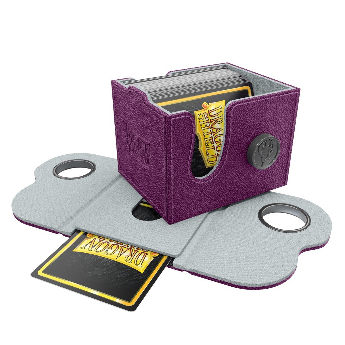 Dragon Shield Dragon Lock System Deck Box 100+ Purple & Frost for Standard Size Trading Cards, Magnetic Deck Case with Display Window Holds 130 Single-Sleeved Cards (PREORDER - Release Date July 10, 2026)