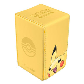Ultra PRO Pokémon Pikachu Alcove Tower Deck Box – Official Pokémon TCG Premium Leatherette Card Storage Case Holds 100 Double-Sleeved Cards with Magnetic Closure & Accessory Compartment (PREORDER - Release Date August 2026)