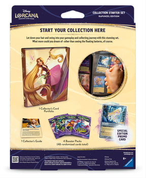 Disney Lorcana TCG Collection Starter Set Rapunzel | Includes 4 Attack of the Vine! Booster Packs, Rapunzel Card Portfolio, Glimmer Foil Stitch Promo Card & Collector's Guide (PREORDER - Release Date October 2, 2026)