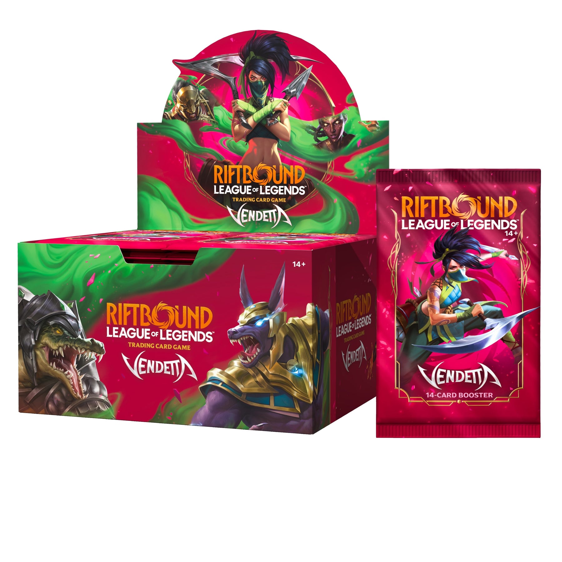 Riftbound Vendetta Booster Box League of Legends TCG 24 Packs Display 14 Cards Each Foil Rares New Mechanics Champions Collectible Trading Card Game PRE-ORDER (Release JULY 31, 2026)