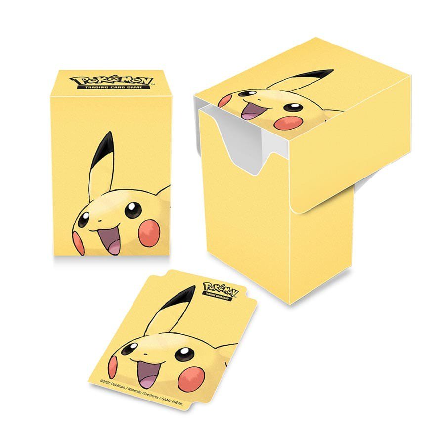 Ultra PRO Pokémon Pikachu Full View Deck Box for Pokémon TCG, Holds 75 Double-Sleeved Standard Size Cards, Officially Licensed Card Storage Case with Matching Deck Divider (PREORDER - Release Date August 2026)