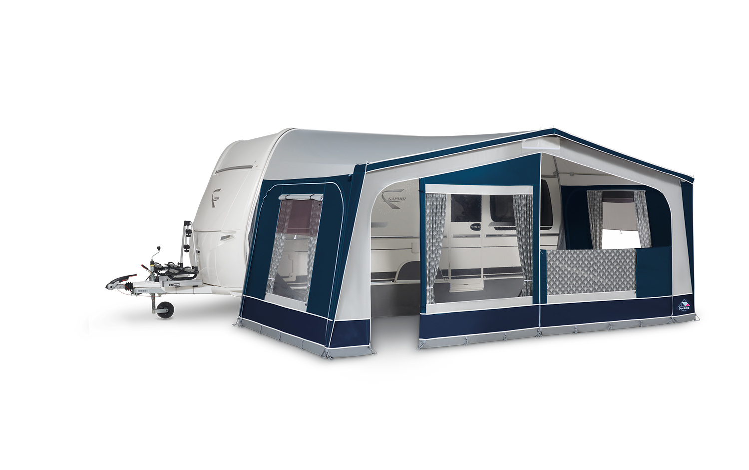 Dorema Monza XL270 Full Caravan Awning - charcoal / BLUE