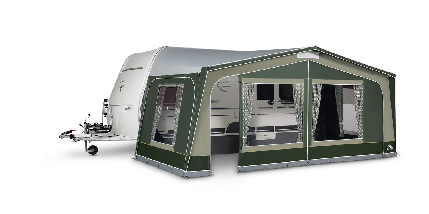 Dorema Monza XL270 Full Caravan Awning - charcoal / GREEN