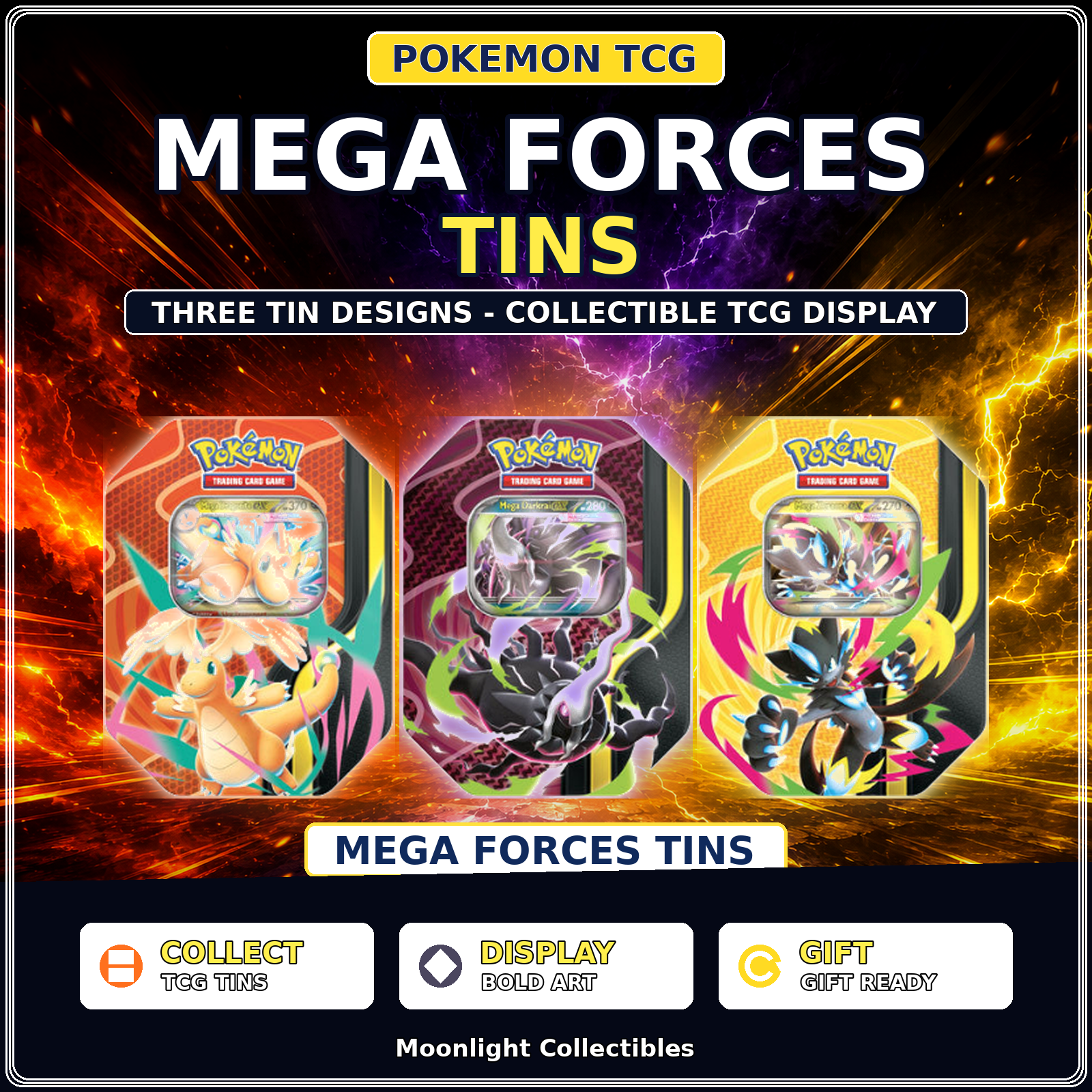 Pokémon TCG Mega Forces Tin Assorted Random Art - 1 Tin