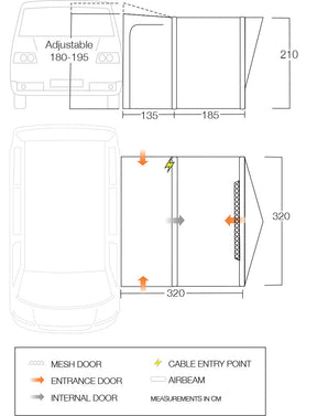 Vango Tolga Air VW Drive Away Awning - Blue