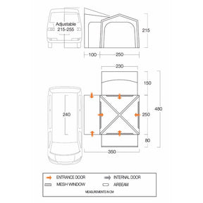 Vango Versos Air Mid Drive-Away Awning (215-255cm)