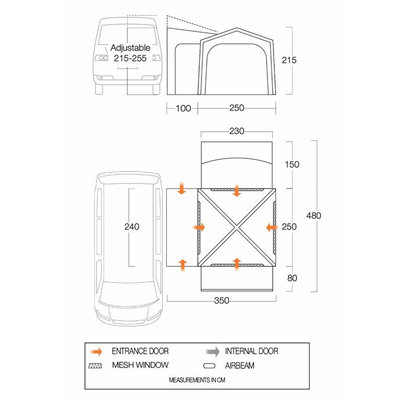 Vango Versos Air Mid Drive-Away Awning (215-255cm)